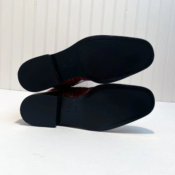 RARE Brock Collection Croc-Effect Cognac Leather Western Designer Riding Boots - Picture 8 of 12